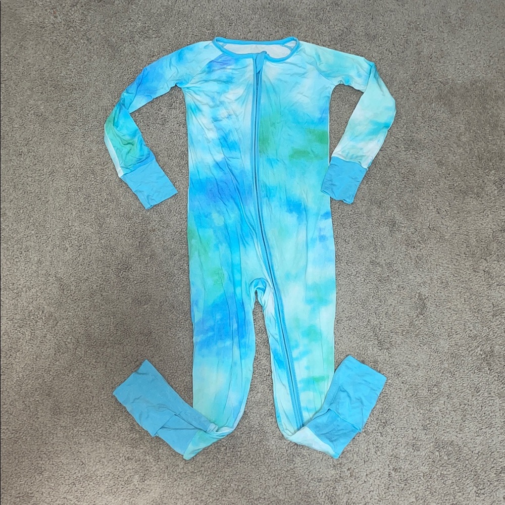 EUC Little Sleepies Tidepool Watercolor Zippy